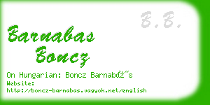 barnabas boncz business card